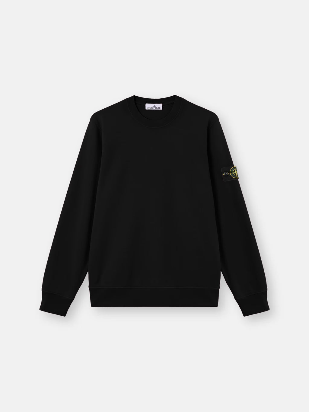Stone Island Organic Cotton Fleece Crewneck Sweatshirt in Black