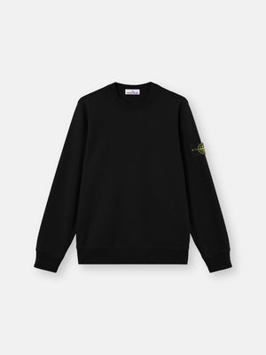Stone Island Organic Cotton Fleece Crewneck Sweatshirt in Black