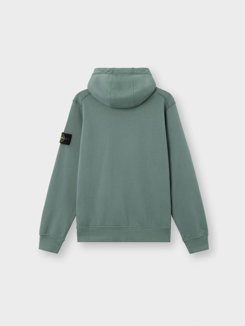Stone Island Organic Cotton Fleece Zip-Up Hoodie in Ocean Green
