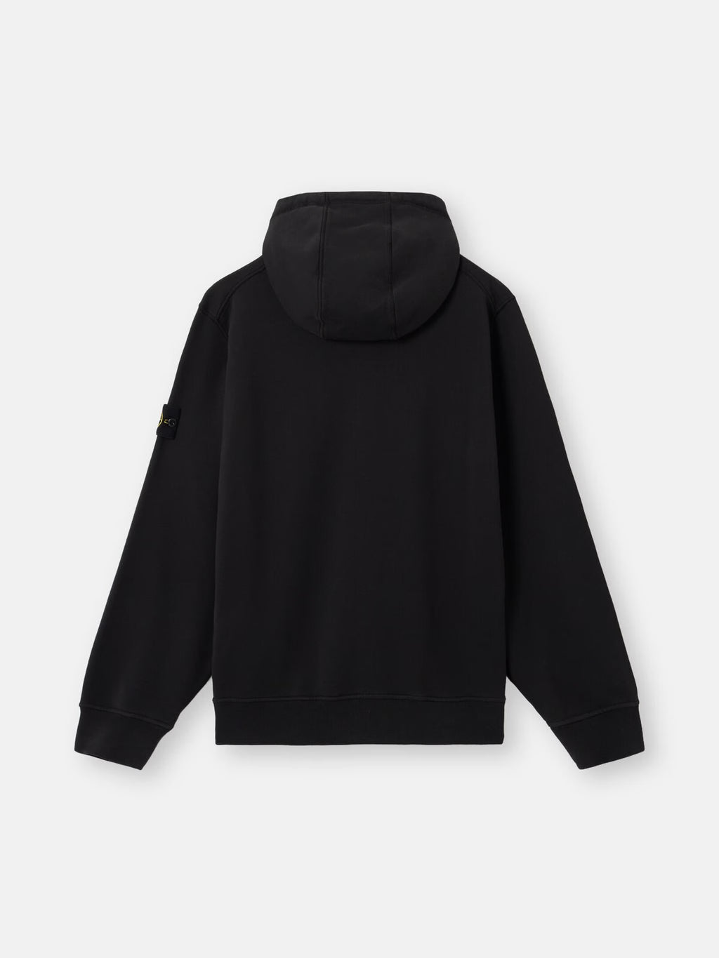 Stone Island Organic Cotton Fleece Zip-Up Hoodie in Black