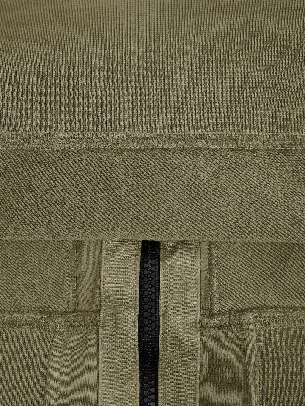 Stone Island Organic Cotton Fleece Zip-Up Hoodie in Military Green
