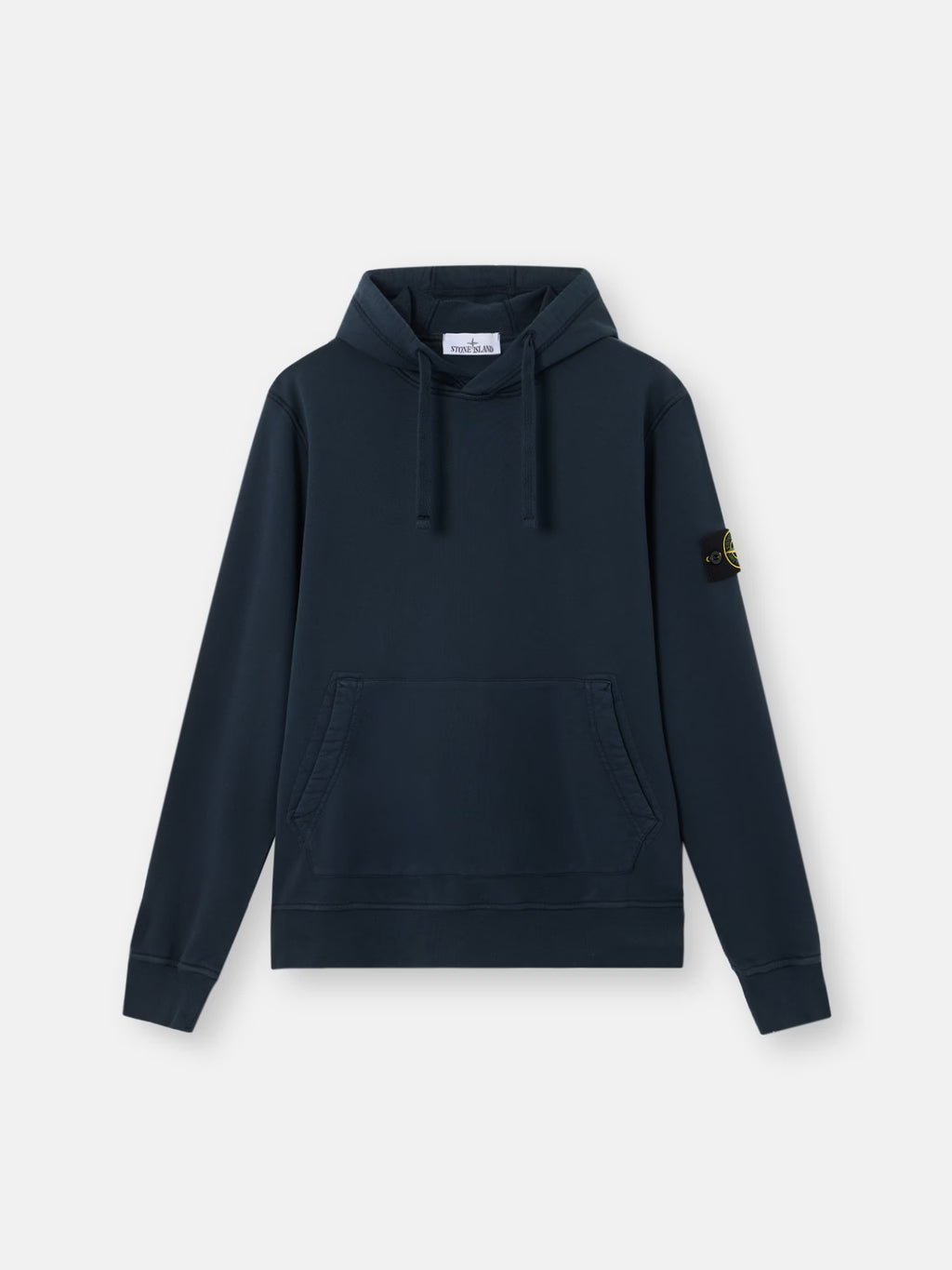 Stone Island Organic Cotton Fleece Pullover Hoodie in Navy