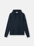 Stone Island Organic Cotton Fleece Pullover Hoodie in Navy