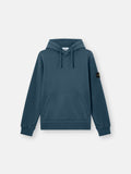 Stone Island Organic Cotton Fleece Pullover Hoodie in Slate Blue
