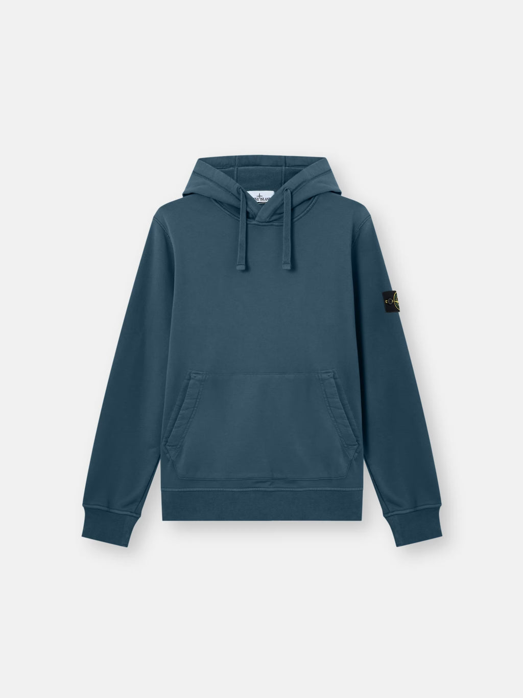 Stone Island Organic Cotton Fleece Pullover Hoodie in Slate Blue