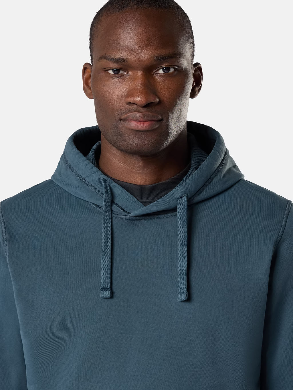 Stone Island Organic Cotton Fleece Pullover Hoodie in Slate Blue
