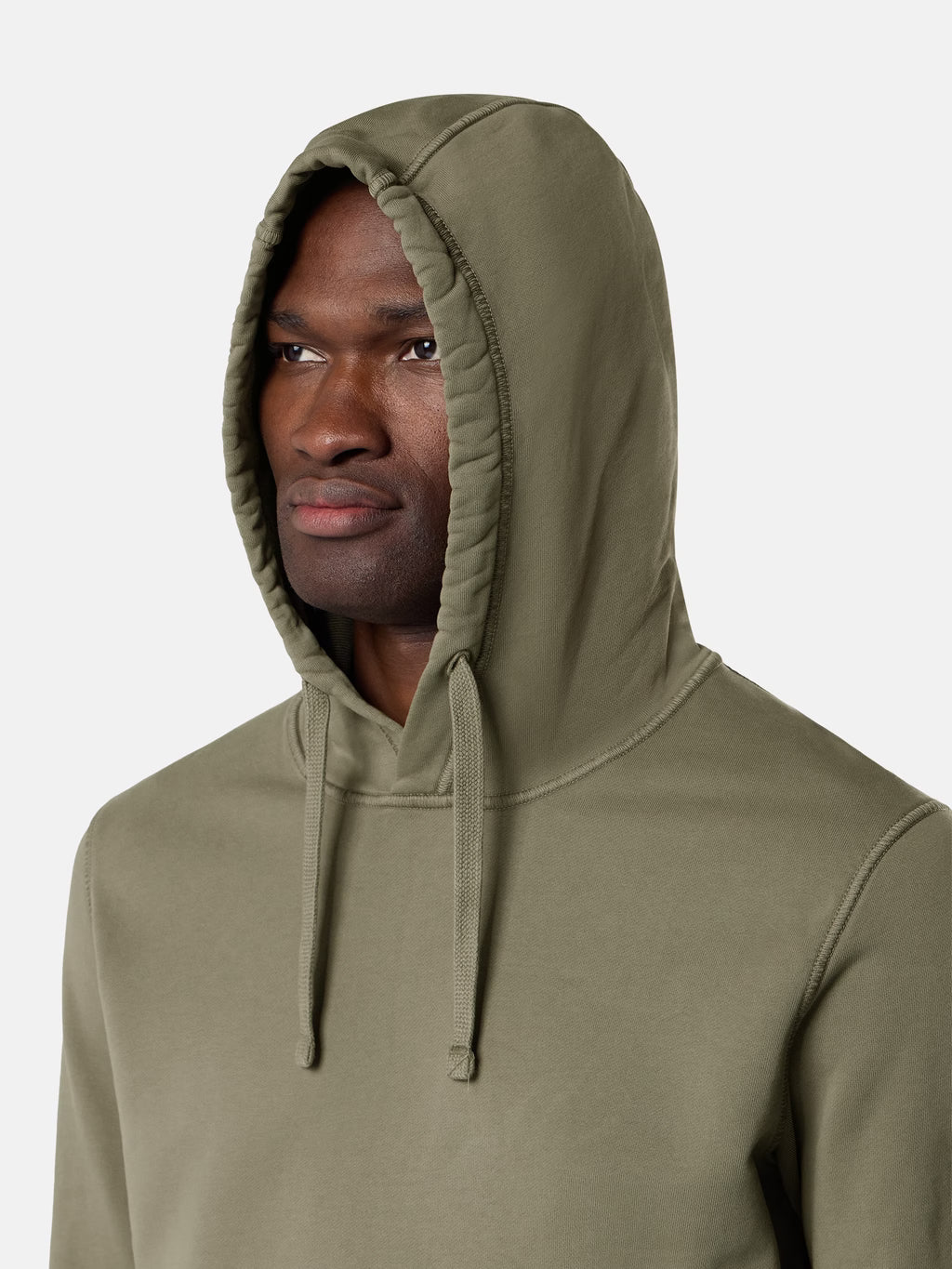Stone Island Organic Cotton Fleece Pullover Hoodie in Military Green