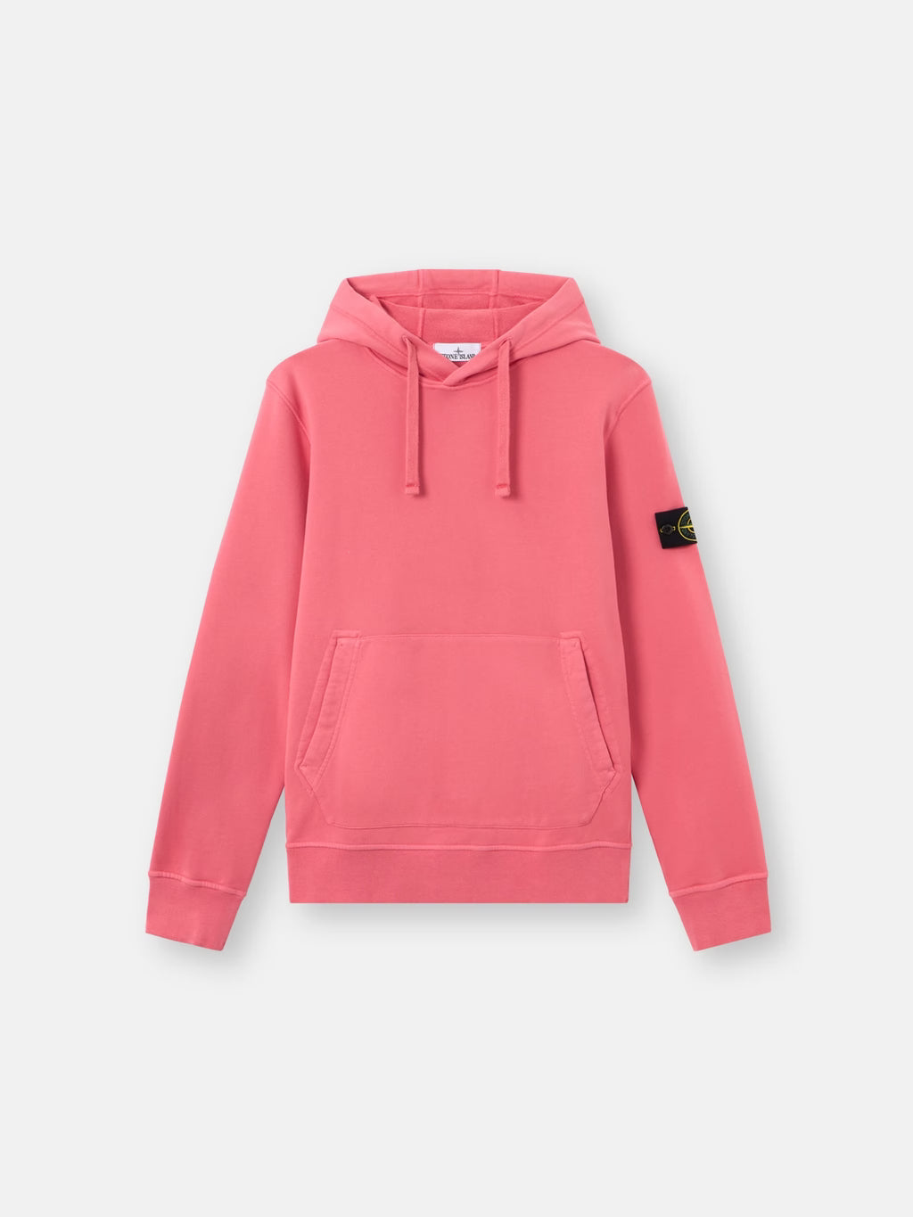 Stone Island Organic Cotton Fleece Pullover Hoodie in Geranium