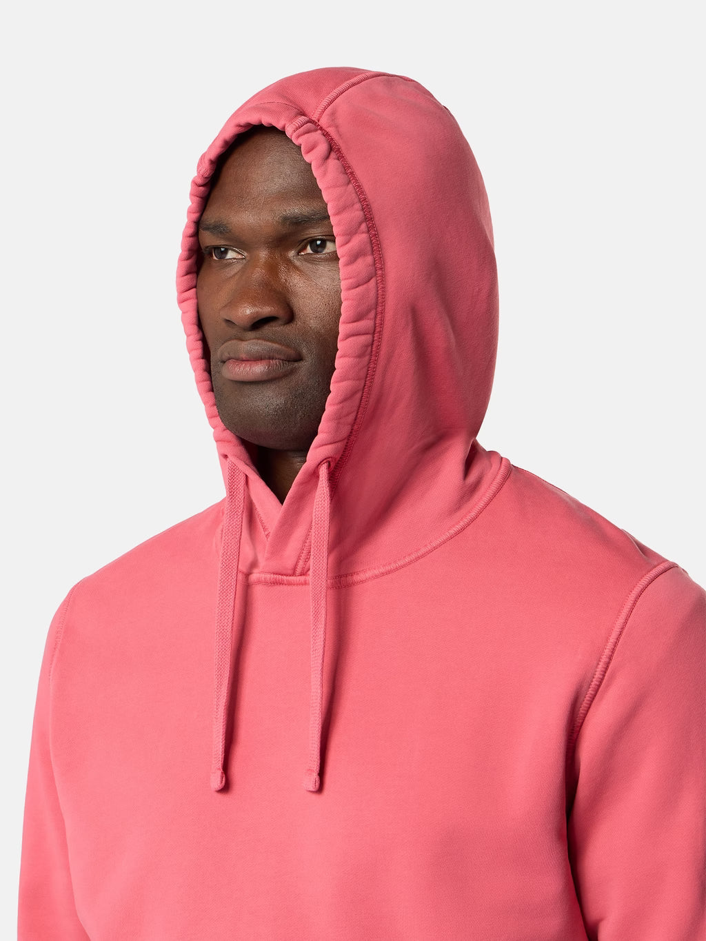 Stone Island Organic Cotton Fleece Pullover Hoodie in Geranium