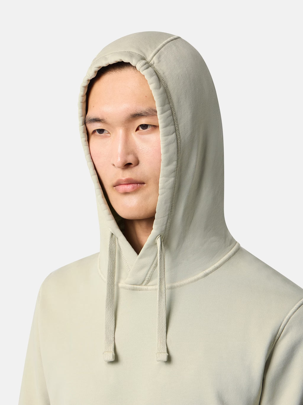 Stone Island Organic Cotton Fleece Pullover Hoodie in Sand