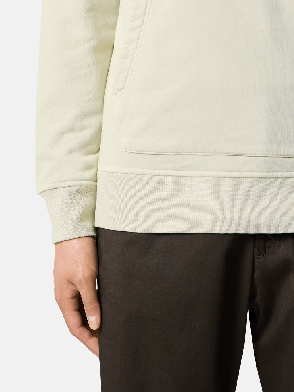 Stone Island Organic Cotton Fleece Pullover Hoodie in Sand