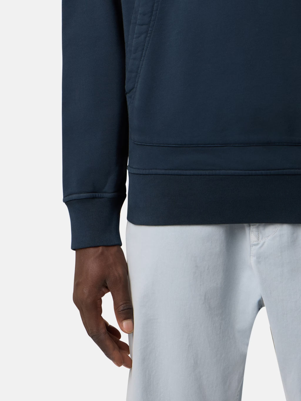 Stone Island Organic Cotton Fleece Pullover Hoodie in Navy