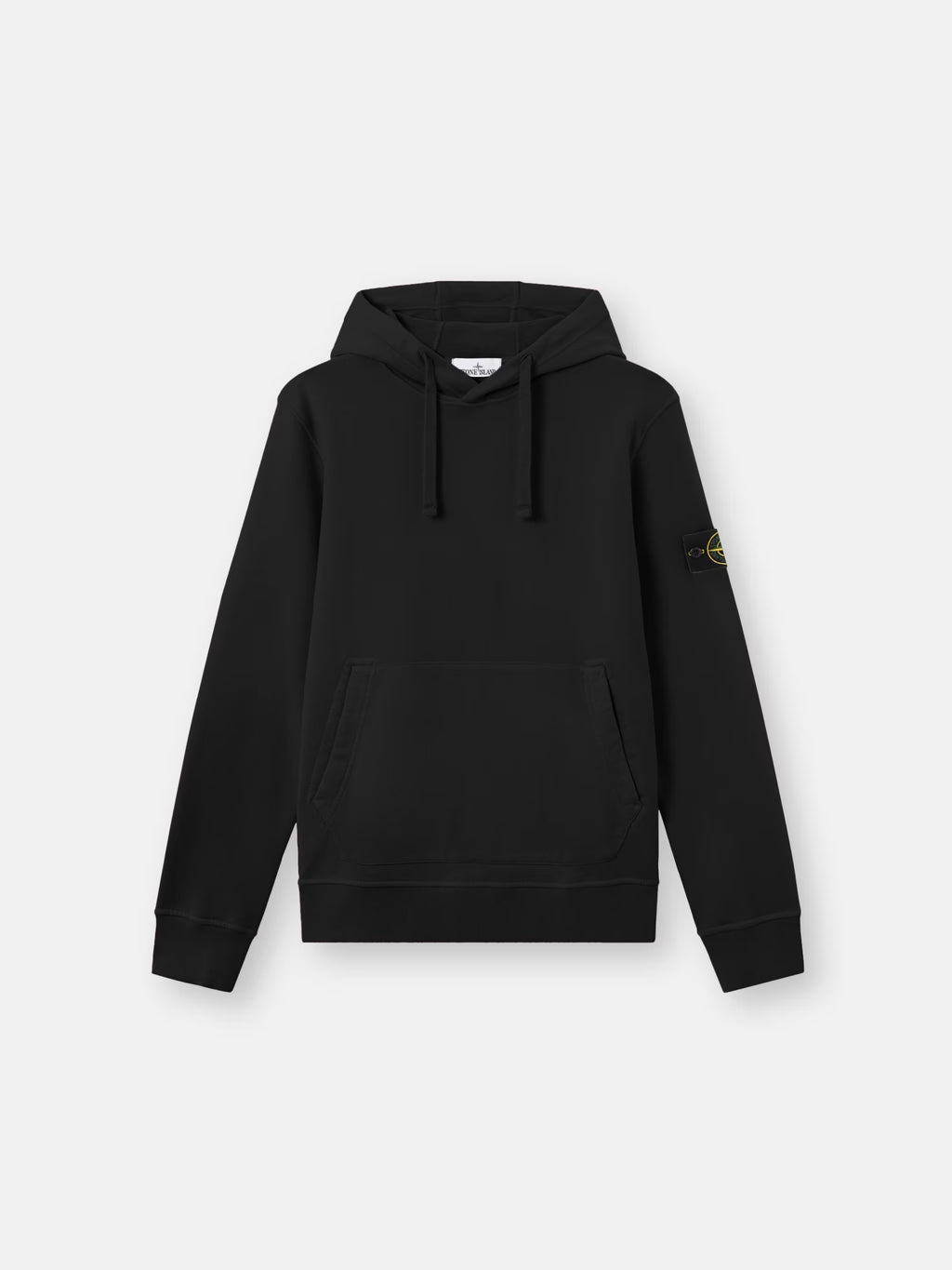 Stone Island Organic Cotton Fleece Pullover Hoodie in Black