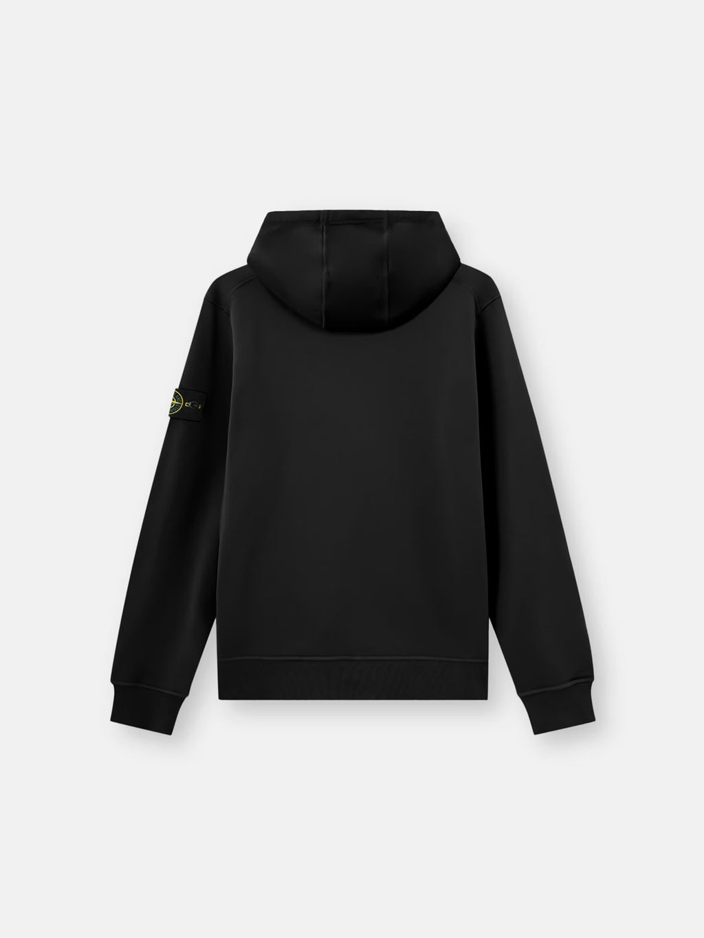 Stone Island Organic Cotton Fleece Pullover Hoodie in Black