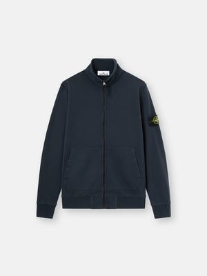 Stone Island Organic Cotton Fleece Track Jacket in Navy
