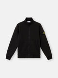 Stone Island Organic Cotton Fleece Track Jacket in Black