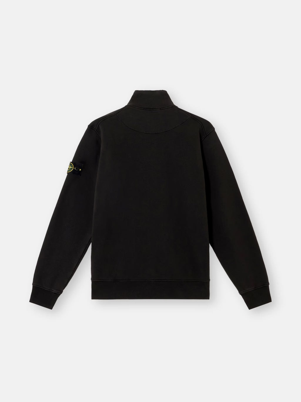Stone Island Organic Cotton Fleece Track Jacket in Black
