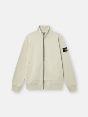 Stone Island Organic Cotton Fleece Track Jacket in Sand