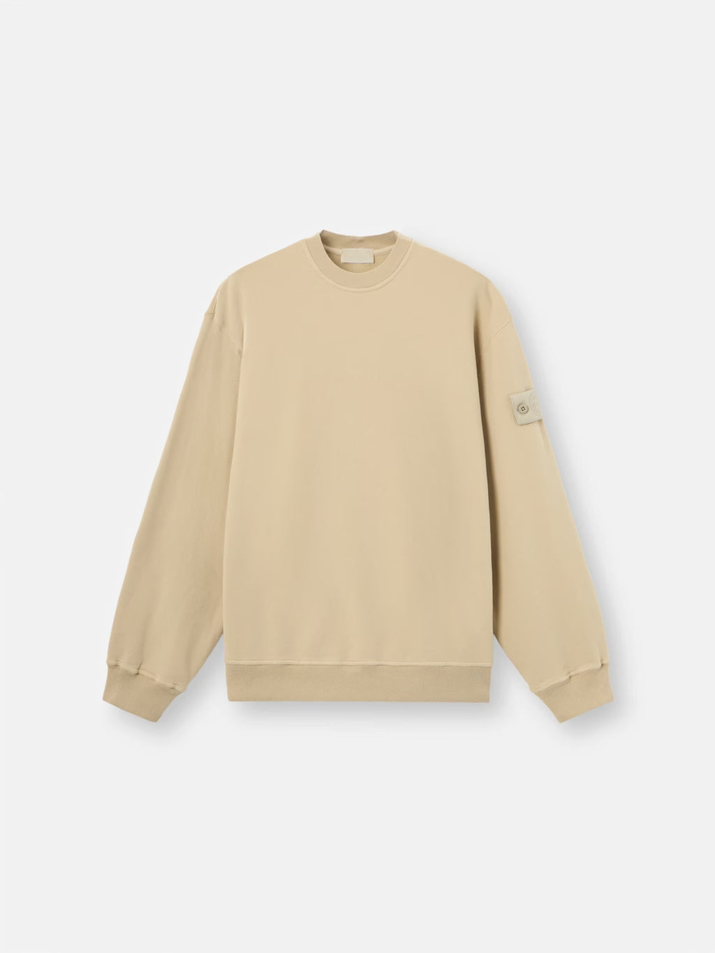 Stone Island Ghost Stretch Cotton Fleece Crewneck Sweatshirt in Beige