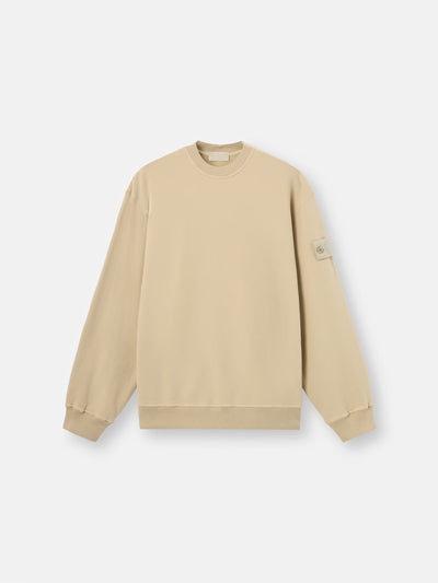 Stone Island Ghost Stretch Cotton Fleece Crewneck Sweatshirt in Beige