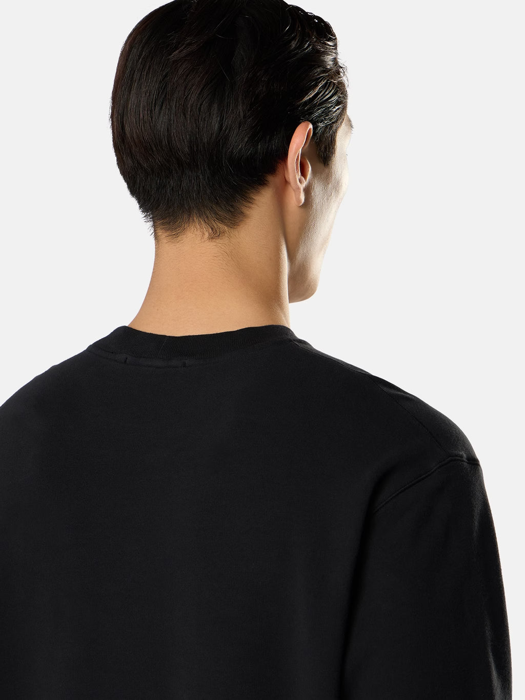Stone Island Ghost Stretch Cotton Fleece Crewneck Sweatshirt in Black