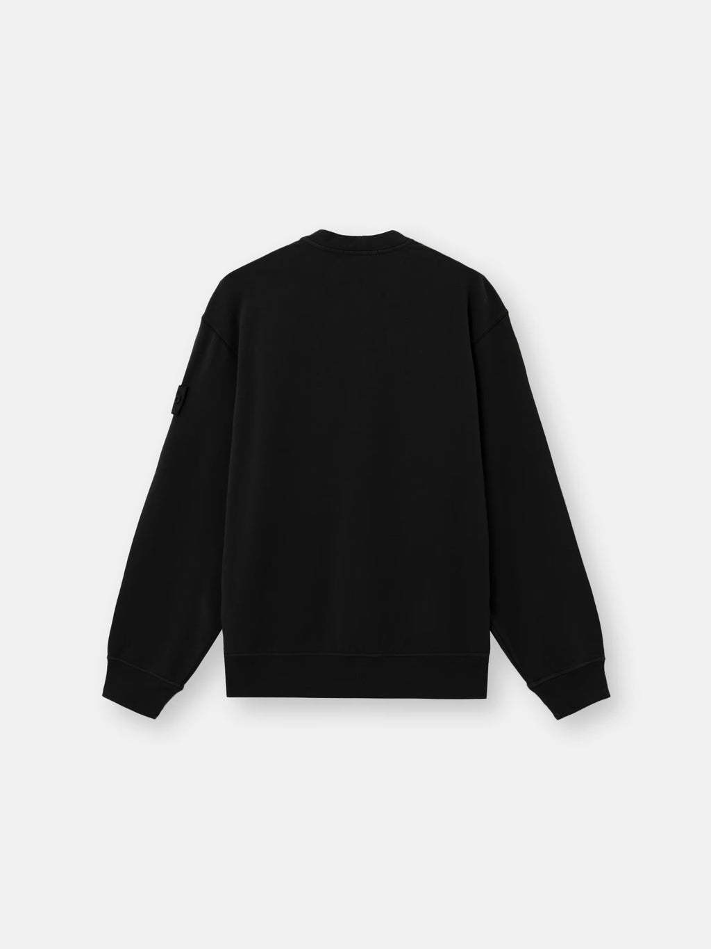 Stone Island Ghost Stretch Cotton Fleece Crewneck Sweatshirt in Black