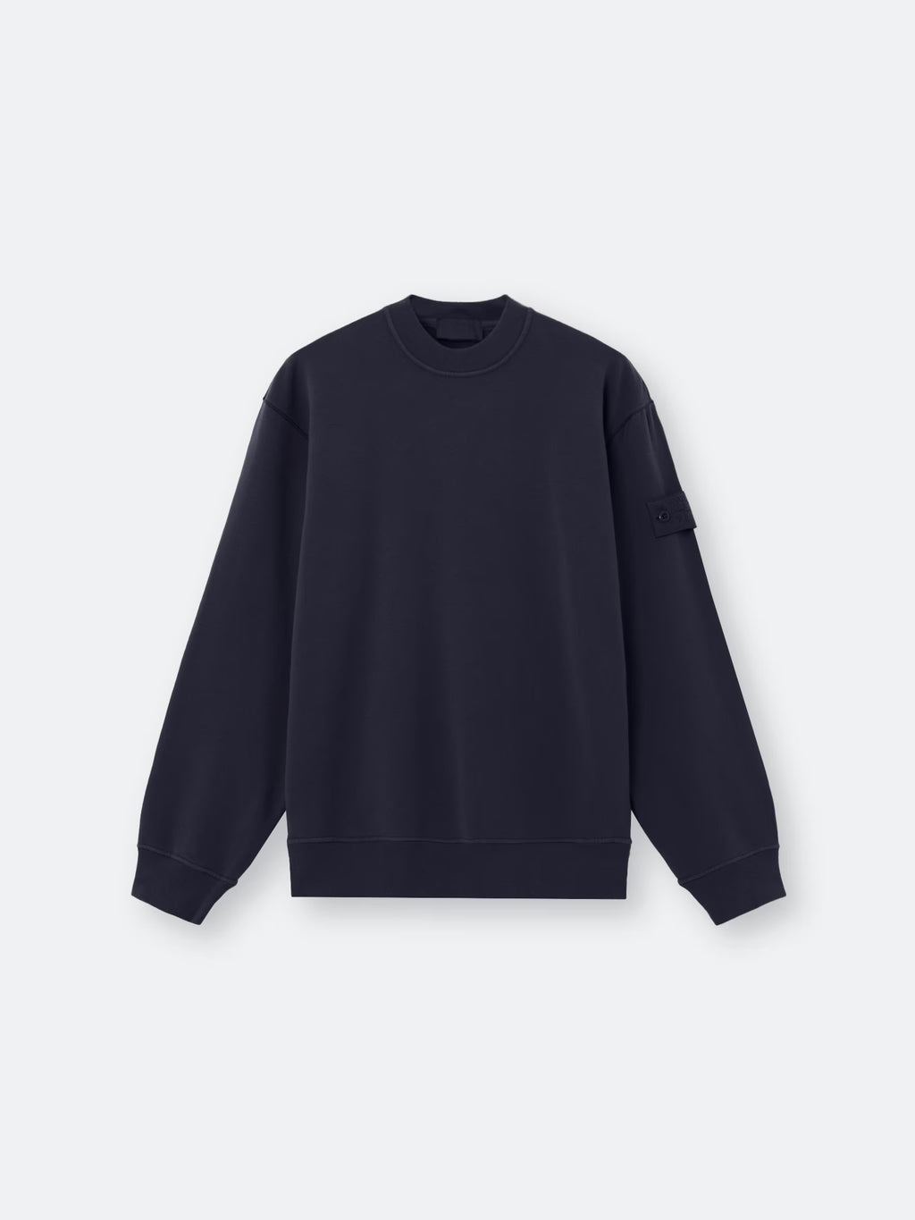Stone Island Ghost Stretch Cotton Fleece Crewneck Sweatshirt in Navy