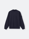 Stone Island Ghost Stretch Cotton Fleece Crewneck Sweatshirt in Navy