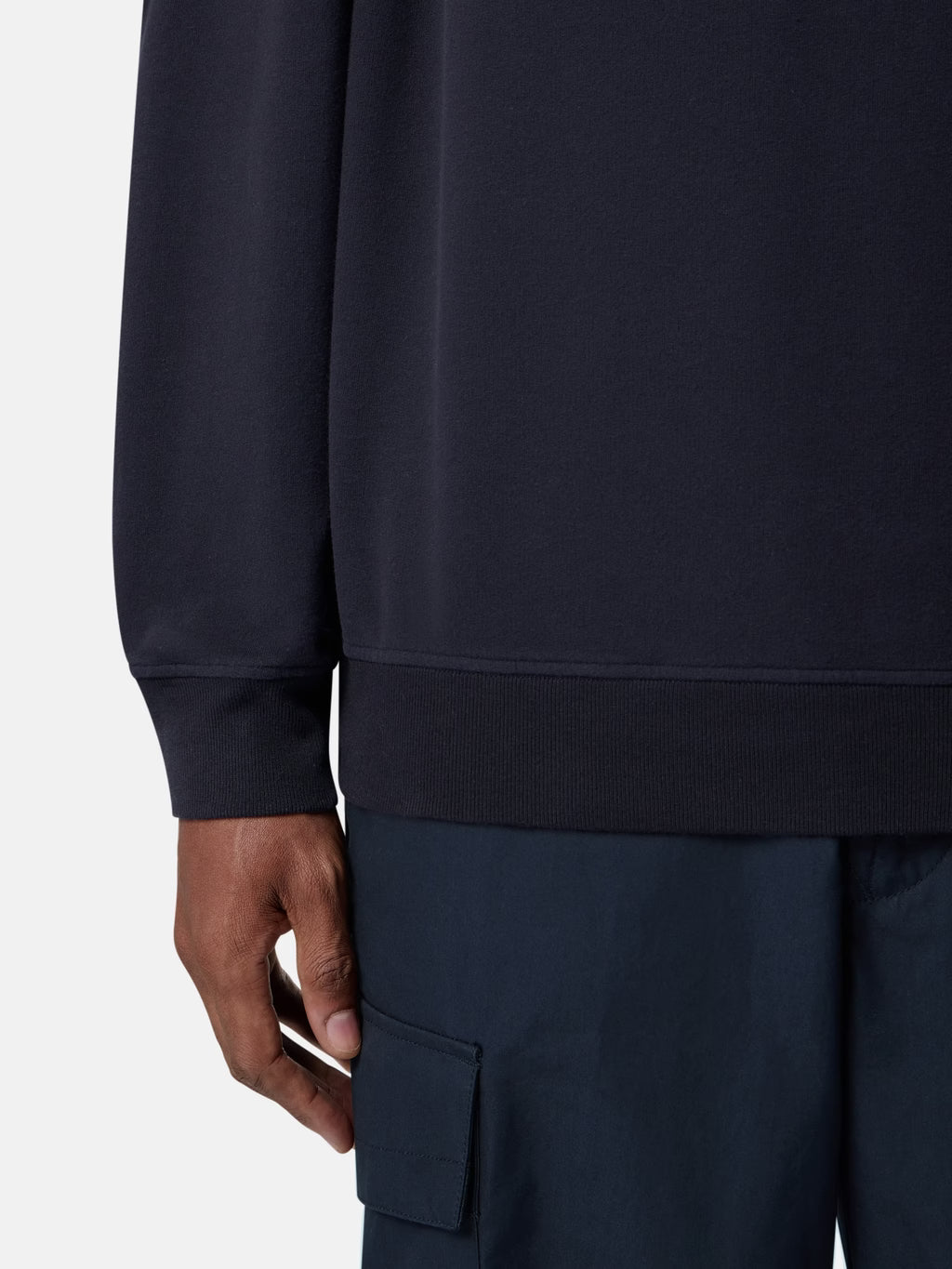 Stone Island Ghost Stretch Cotton Fleece Crewneck Sweatshirt in Navy