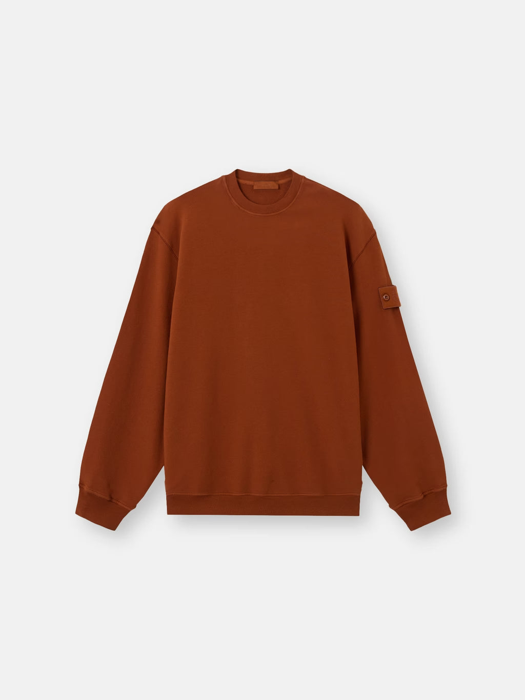 Stone Island Ghost Stretch Cotton Fleece Crewneck Sweatshirt in Terracotta