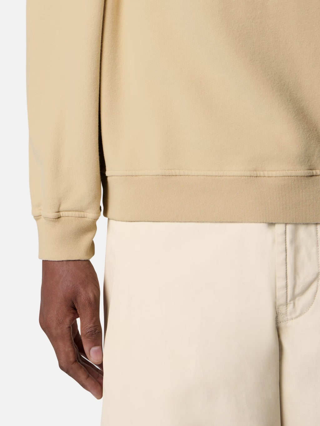 Stone Island Ghost Stretch Cotton Fleece Crewneck Sweatshirt in Beige