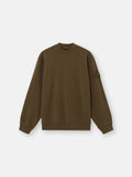 Stone Island Ghost Stretch Cotton Fleece Crewneck Sweatshirt in Military Green