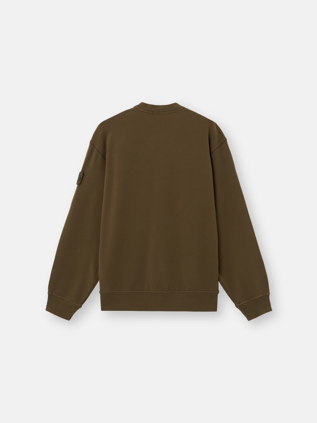 Stone Island Ghost Stretch Cotton Fleece Crewneck Sweatshirt in Military Green