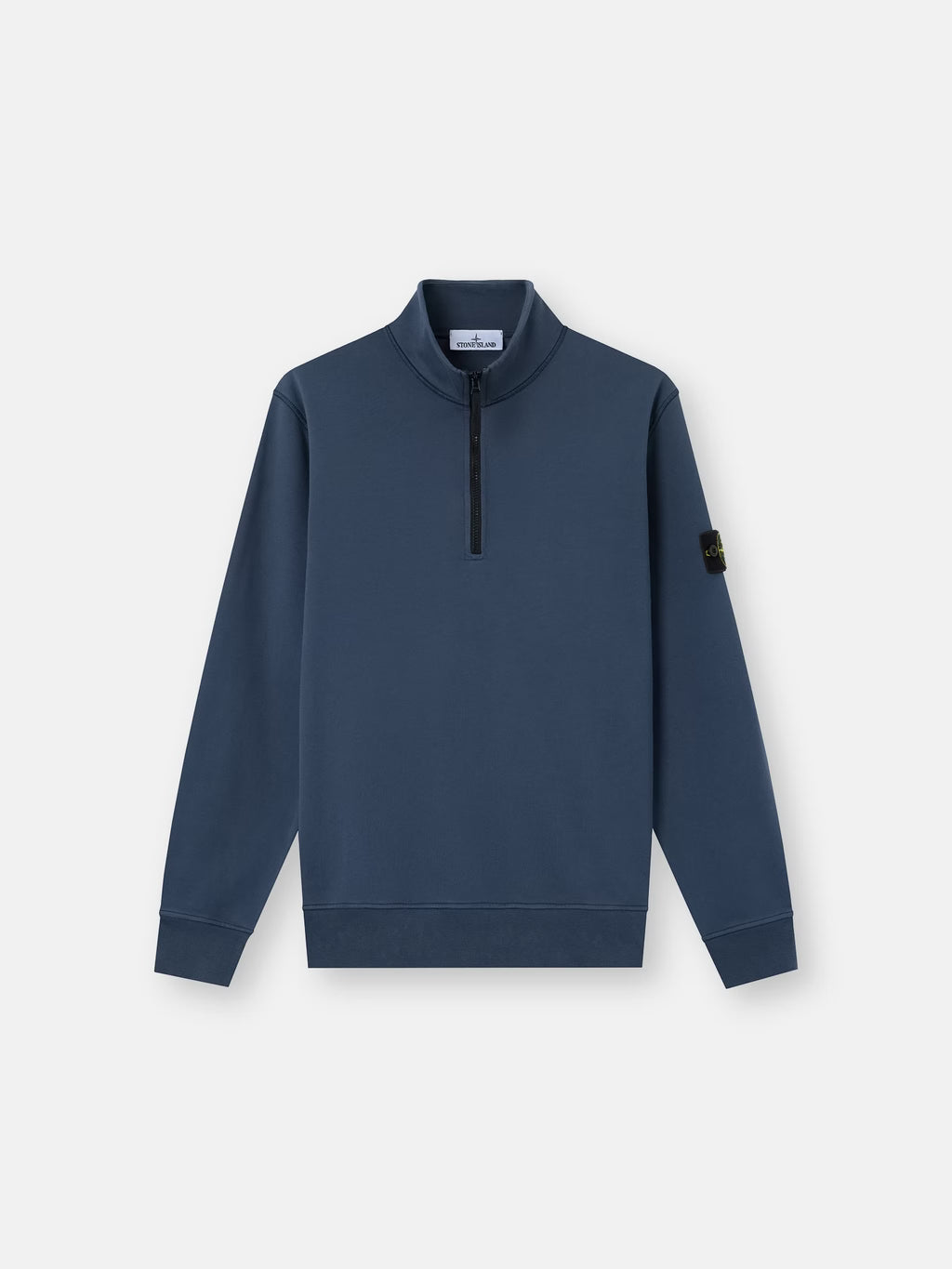 Stone Island Organic Cotton Fleece Half-Zip Sweatshirt in Slate Blue