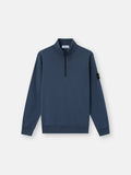 Stone Island Organic Cotton Fleece Half-Zip Sweatshirt in Slate Blue
