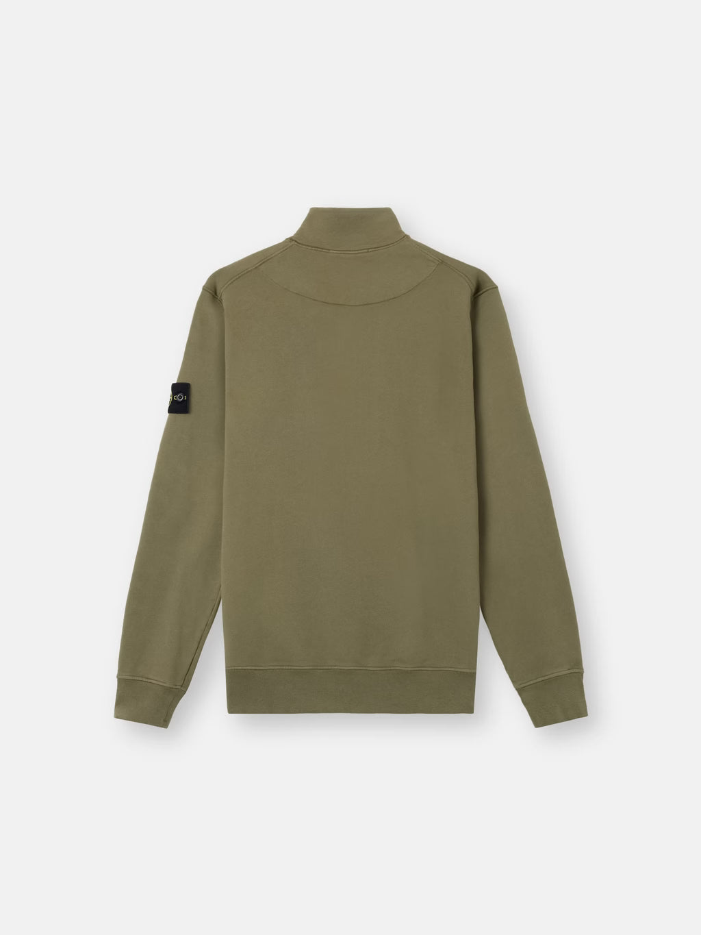 Stone Island Organic Cotton Fleece Half-Zip Sweatshirt in Military Green