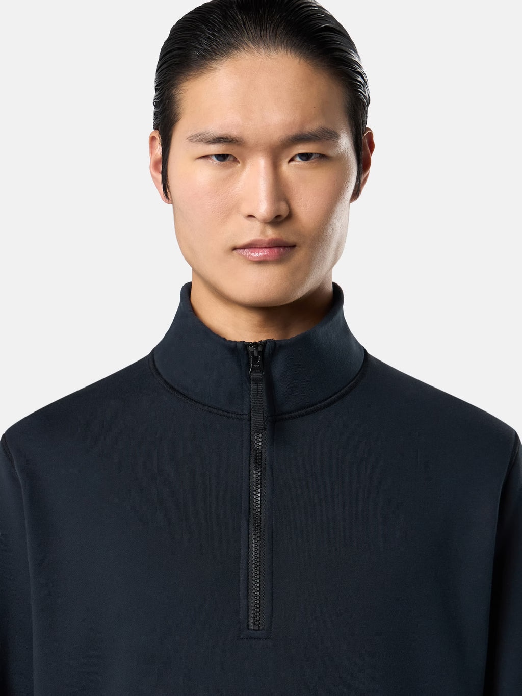 Stone Island Organic Cotton Fleece Half-Zip Sweatshirt in Navy