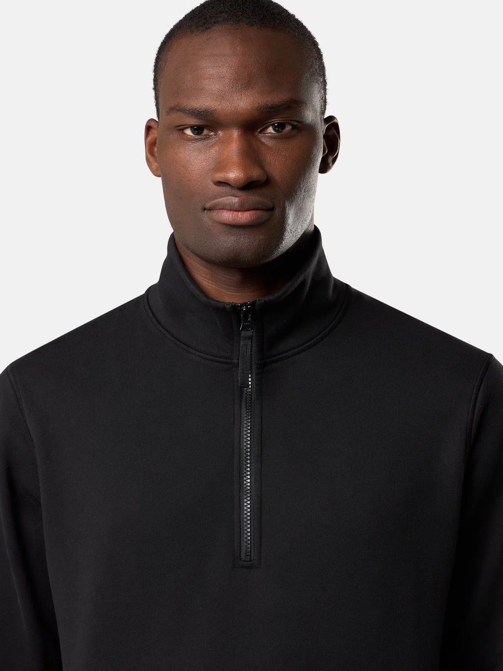 Stone Island Organic Cotton Fleece Half-Zip Sweatshirt in Black