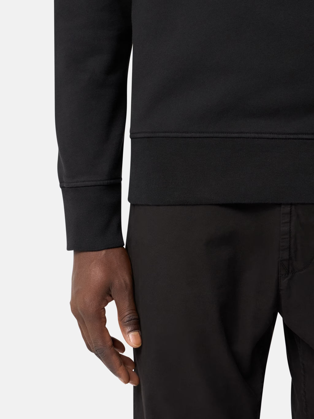 Stone Island Organic Cotton Fleece Half-Zip Sweatshirt in Black