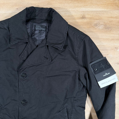 Stone Island Ghost David-TC Padded Pea Coat in Black