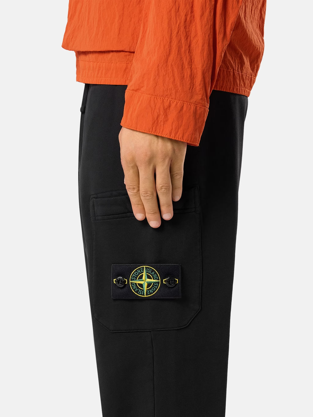 Stone Island Organic Cotton Fleece Slim-Fit Joggers in Black