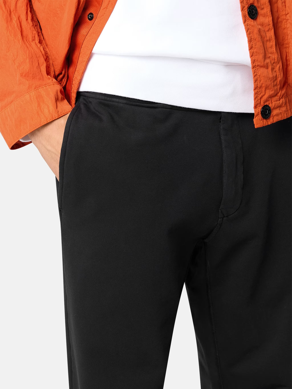 Stone Island Organic Cotton Fleece Slim-Fit Joggers in Black