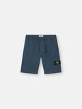 Stone Island Organic Cotton Fleece Jogger Shorts in Slate Blue
