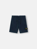 Stone Island Organic Cotton Fleece Jogger Shorts in Navy