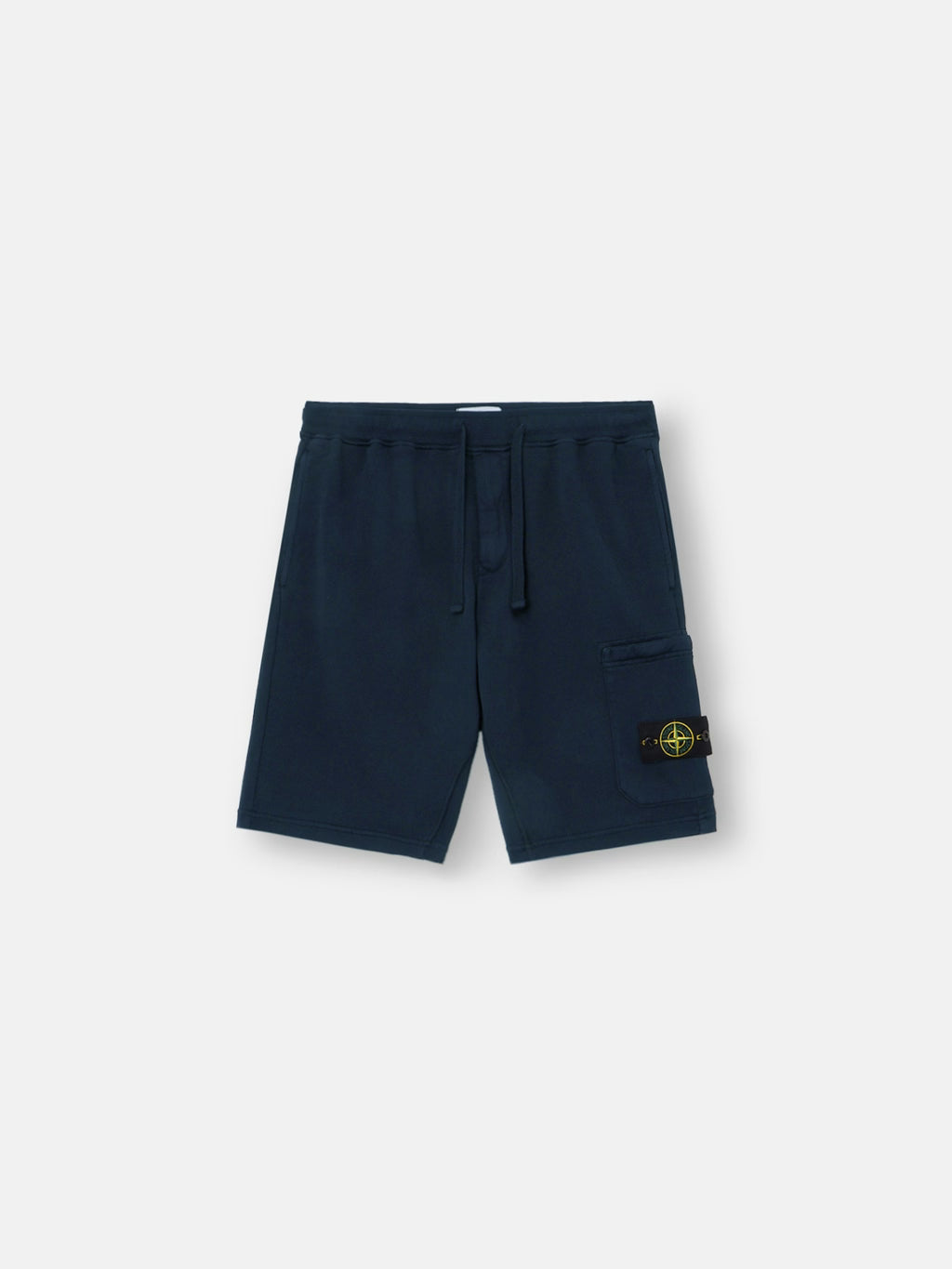 Stone Island Organic Cotton Fleece Jogger Shorts in Navy