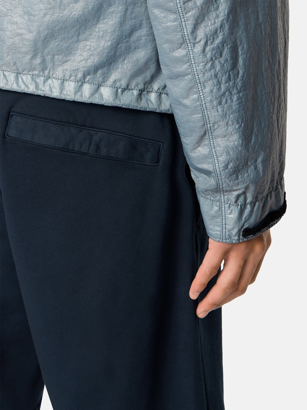 Stone Island Organic Cotton Fleece Jogger Shorts in Navy
