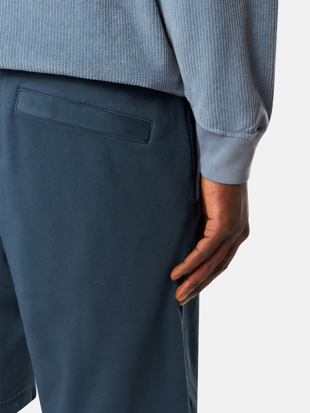 Stone Island Organic Cotton Fleece Jogger Shorts in Slate Blue