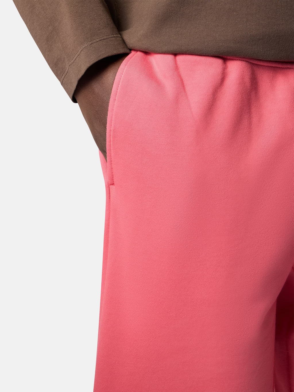 Stone Island Organic Cotton Fleece Jogger Shorts in Geranium
