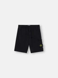 Stone Island Organic Cotton Fleece Jogger Shorts in Black