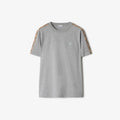 Burberry Check Trim T-Shirt in Pale Grey